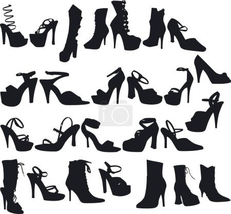 Ilustración de Ilustración de Siluetas de Zapatos Sexy - Vector - Imagen libre de derechos