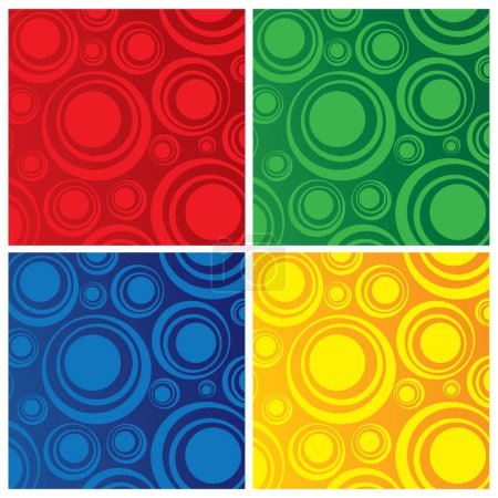 Illustration for Red, blue, yellow and green modern backgrounds. Colors are easily editable in a vector program. - Royalty Free Image