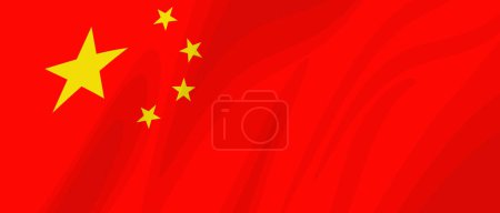 Illustration for An undulating flag of china (vector). - Royalty Free Image