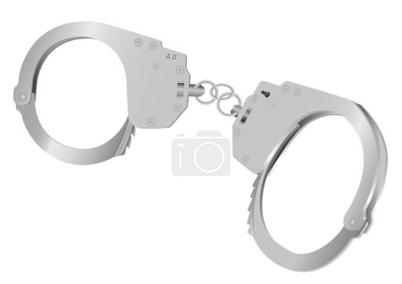 Illustration for Police handcuffs for detention of the criminal - Royalty Free Image