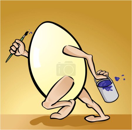 Illustration for Running easter egg. image - color illustration - Royalty Free Image