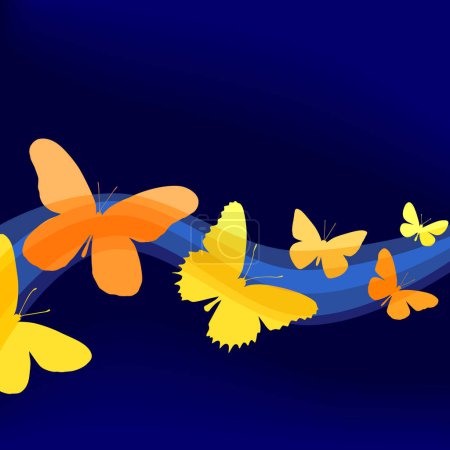 Illustration for Background editable vector illustration of butterfly shapes - Royalty Free Image