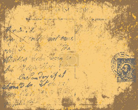 Ilustración de Grunge Old Postcard image - ilustración en color - Imagen libre de derechos
