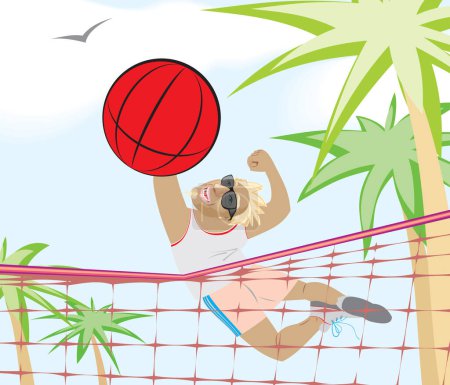 Téléchargez les illustrations : Illustration dessinée à la main du volleyball masculin - en licence libre de droit