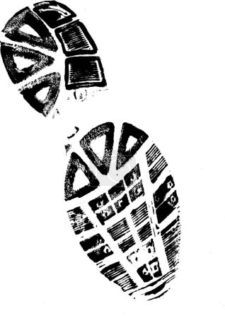 Ilustración de BootPrint aislado - vector altamente detallado de un sho caminar - Imagen libre de derechos