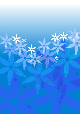 Illustration for Light blue background with flower, circles and shapes ideal for presentation background - Royalty Free Image