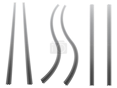 Illustration for Chunky tyre tracks.  Please check my portfolio for more tyre track illustrations. - Royalty Free Image