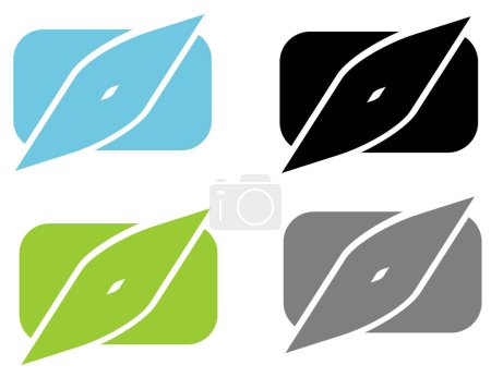 Illustration for Four color logotypes for company - Royalty Free Image