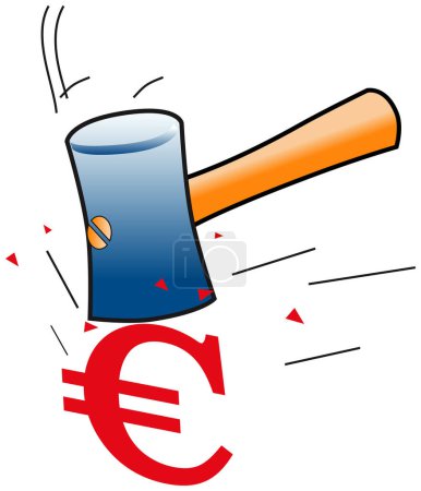 Téléchargez les illustrations : Euro image vers le bas - illustration en couleur - en licence libre de droit