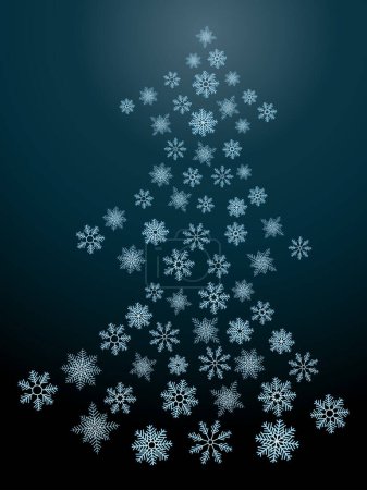 Ilustración de La imagen de los copos de nieve en forma de abeto navideño. - Imagen libre de derechos