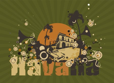 Illustration for Cuba design image - color illustration - Royalty Free Image