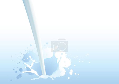 Téléchargez les illustrations : L'eau laiteuse coulant dans un fond bleu clair - en licence libre de droit