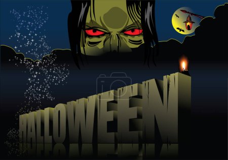 Illustration for Halloween - Holiday celebrated on the night of October 31 - Royalty Free Image