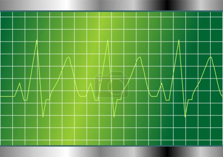 Illustration for Cardiology test. Electrocardiogram monitor with cardio beat - Royalty Free Image