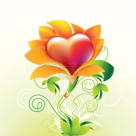 Ilustración de Flor corazón imagen - ilustración de color - Imagen libre de derechos