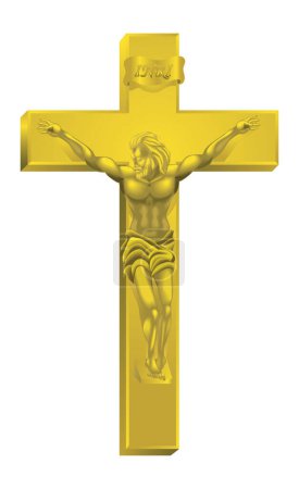Illustration for A crucifix, all blends and gradients no meshes - Royalty Free Image