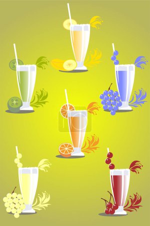 Ilustración de Conjunto de cócteles de frutas - Imagen libre de derechos