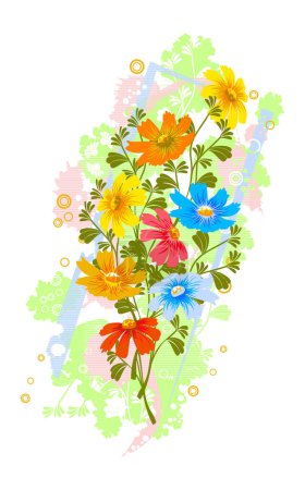 Ilustración de Flores imagen de fondo - ilustración de color - Imagen libre de derechos