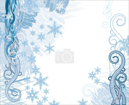 Téléchargez les illustrations : Grunge flocons de neige fond vectoriel - en licence libre de droit