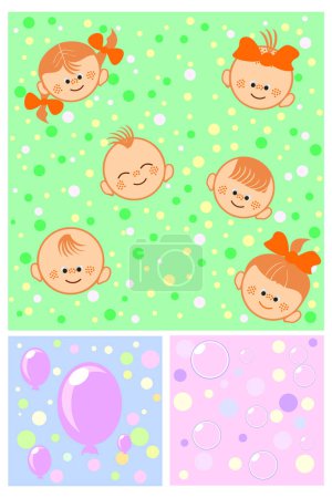 Illustration for Group of happy children and balloons - Royalty Free Image