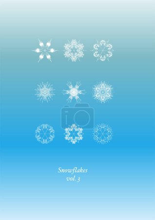 Ilustración de Copos de nieve Icono Conjunto de imagen - ilustración en color - Imagen libre de derechos