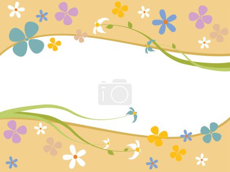 Illustration for Illustration of different colored and sized spring flowers - Royalty Free Image