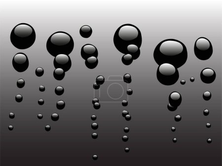 Illustration for Black Bubbles rising on a dark background - Ideal background or backdrop - Royalty Free Image