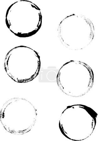 Ilustración de 6 anillos Grunge Cup - elemento grunge vectorial altamente detallado - Imagen libre de derechos