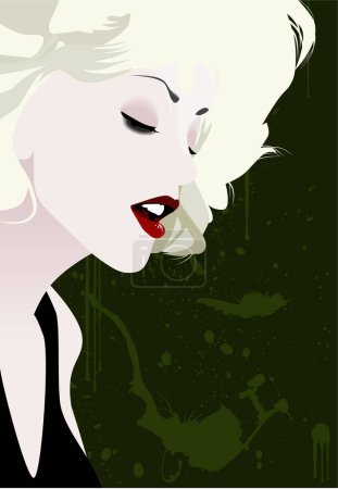 Illustration for A blonde marilyn monroe look alike (vector). - Royalty Free Image