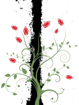Ilustración de Diseño grunge floral abstracto - Imagen libre de derechos