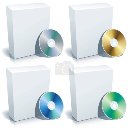 Ilustración de Caja 3D en blanco con DVD, vector - Imagen libre de derechos