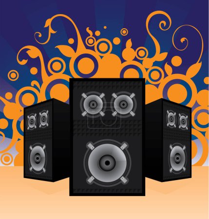 Illustration for Sound speakers background image - color illustration - Royalty Free Image