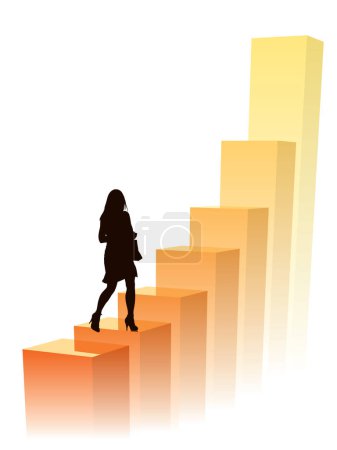Illustration for Businesswoman in a hurry, conceptual business illustration. - Royalty Free Image