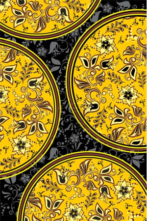Illustration for Floral  gold background image - color illustration - Royalty Free Image