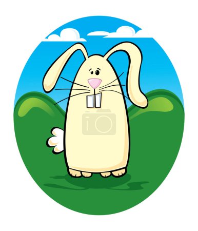 Illustration for Cartoon vector bunny image - color illustration - Royalty Free Image