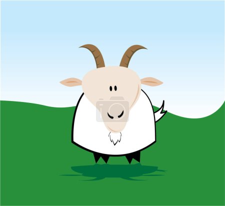 Illustration for Billy goat in meadow - Royalty Free Image