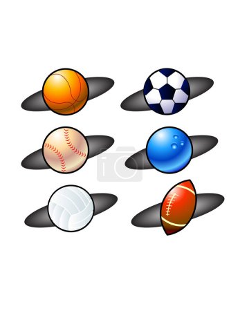 Illustration for Vector illustration for a variety of balls icon - Royalty Free Image