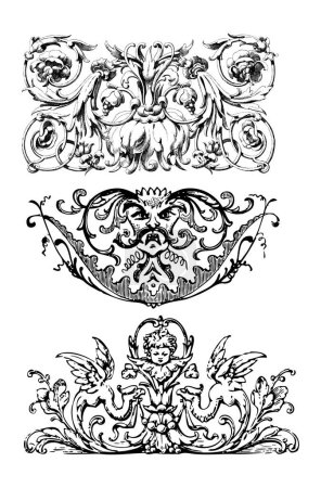 Illustration for Old style printers borders and flourishes - Royalty Free Image