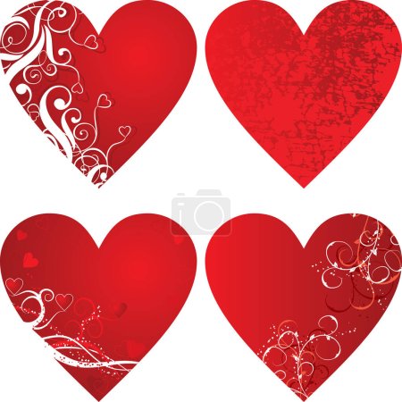 Illustration for Valentine background, hearts, vector illustration - Royalty Free Image