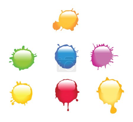 Illustration for A Colourful Selection of Paint Splatters - Royalty Free Image