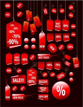 Illustration for Big set of vector price tags - you can use it for any sale time or seasons - EPS vector format available - Royalty Free Image