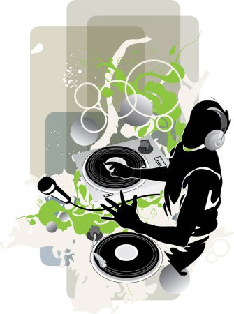 Ilustración de Ilustración vectorial de DJ en discoteca - Imagen libre de derechos