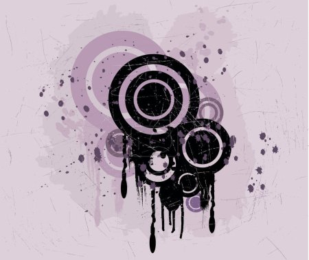 Illustration for Grunge background with circles  - vector - Royalty Free Image