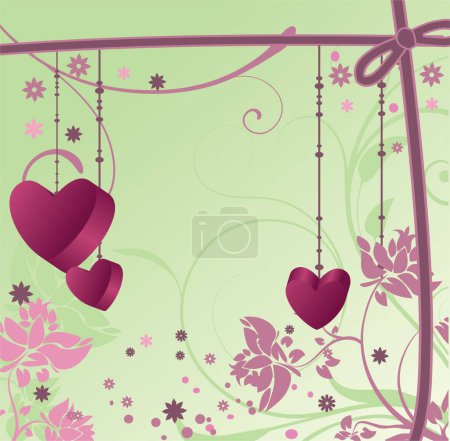 Illustration for Valentine illustration of a background with floral - Royalty Free Image