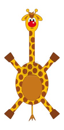 Téléchargez les illustrations : Drôle d'image de girafe comique illustration couleur - en licence libre de droit