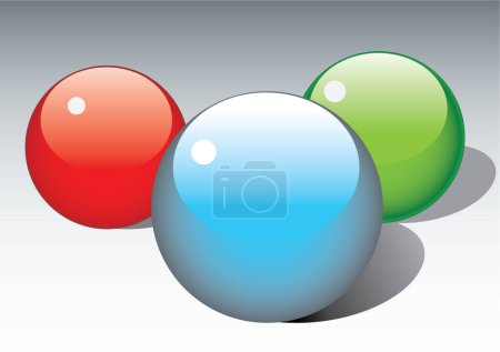 Illustration for Vector image. Three balls: blue, red, green. - Royalty Free Image