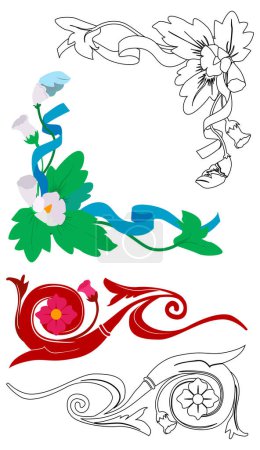 Ilustración de Algunos elementos de diseño floral
. - Imagen libre de derechos