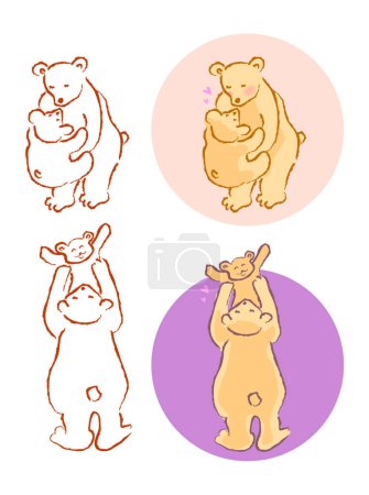 Téléchargez les illustrations : Illustration vectorielle d'une relation pour la famille d'ours. - en licence libre de droit