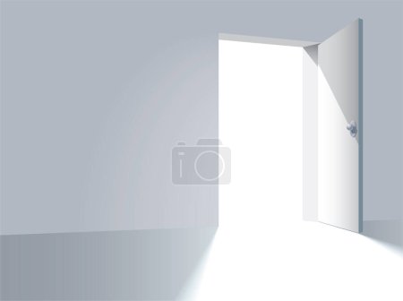 Illustration for An open door, a way to freedom, vector - Royalty Free Image