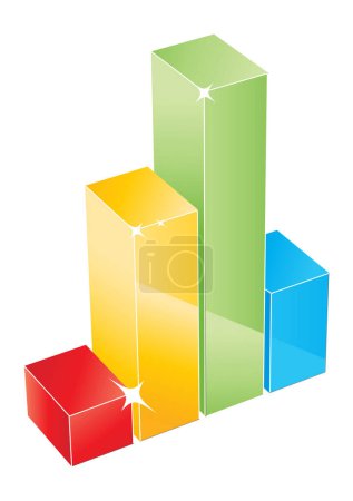 Illustration for Chart icon with shiny colors - Royalty Free Image
